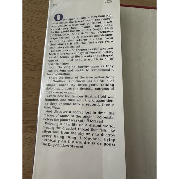 The Chronicles of Pern: First Fall, Ann McCaffrey HC/First Ed/DJ/VTG 1993 Sci Fi - Picture 5 of 13